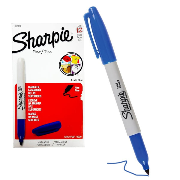 Marcador Permanente Sharpie P/Fina Azul